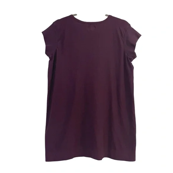 Athleta Plum Purple Cap Short Sleeve Longer Length Organic Cotton T-shirt, Sz XL - Picture 4 of 5